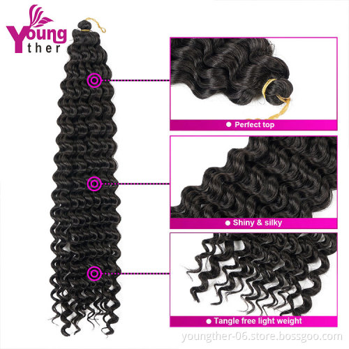 18Inch 80g Soft Bulk Deep Wave Rsa Attachment Twist Braid Synthetic Crochet Braiding Hair For Black Women